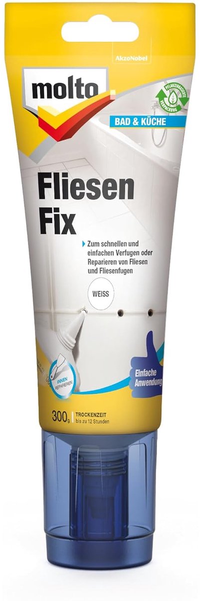 Tegel reparatie set - Kit en spons - Snelle tegel reparatie - Klaar voor gebruik - 300 g - Wit