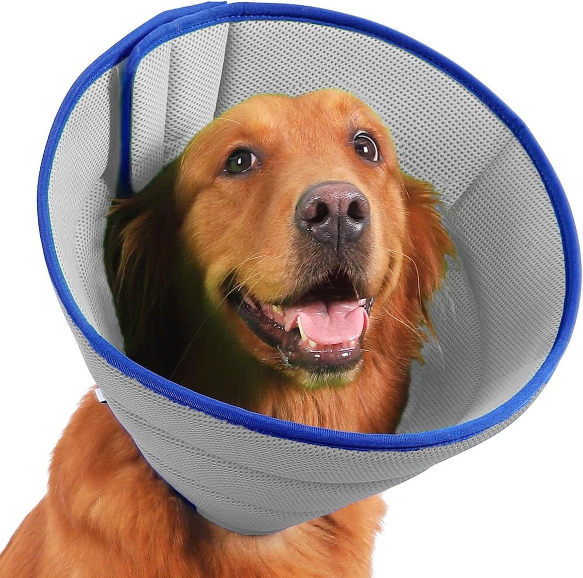 Hondenkraag Beschermkraag - Herstelkraag Anti-Lik - Hond Herstel - Ademende 3D-Structuur - Maat 3 - Grijs