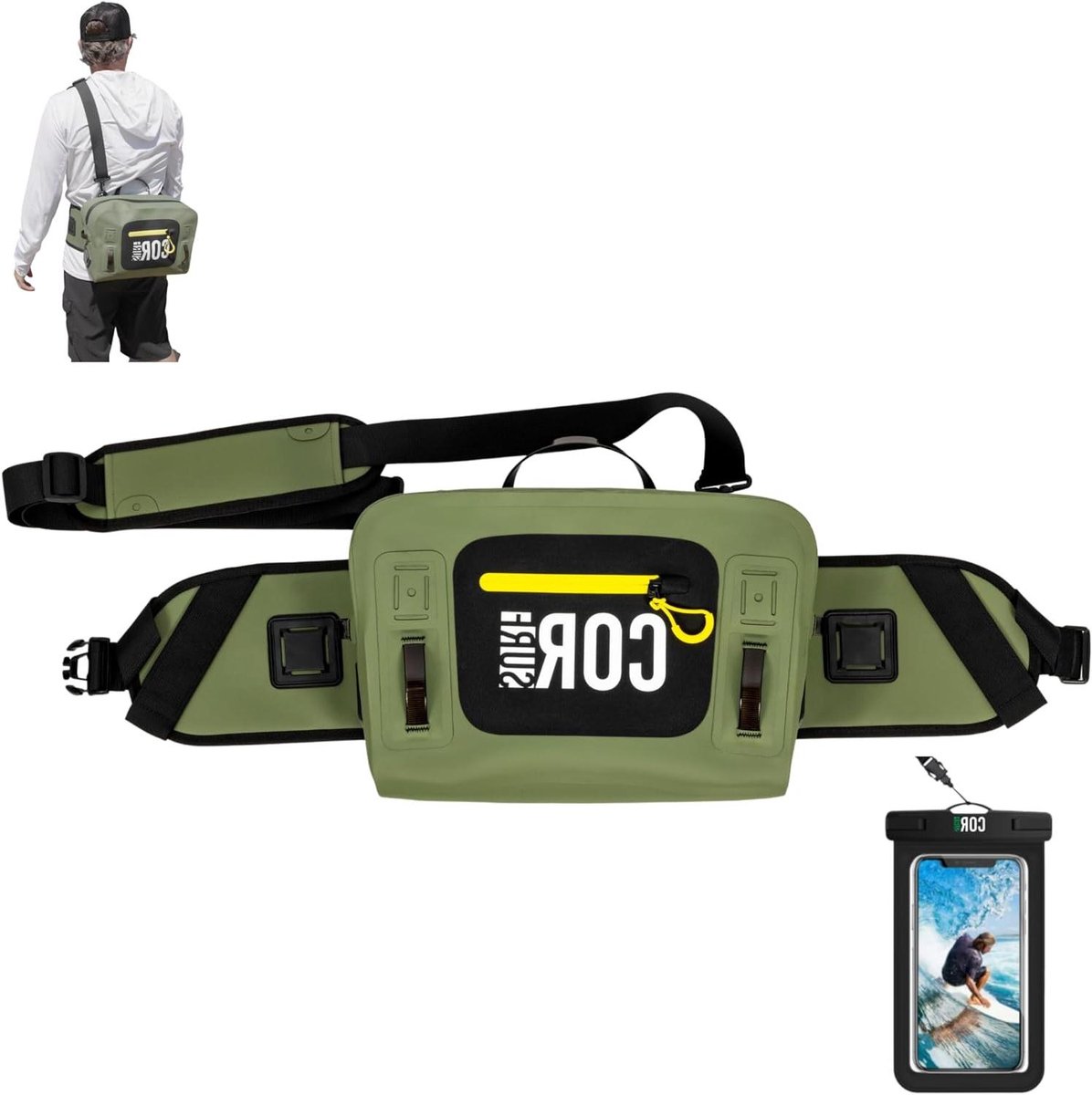 Waterdichte Heuptas - Fanny Pack - Water Sport - Luchtdichte Rits - 8L - Groen