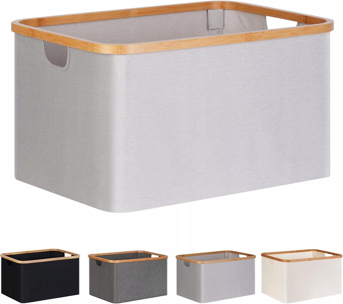 Merkloos Opvouwbare Bamboe Wasmand 60L - Stijlvolle Badkamer Organizer