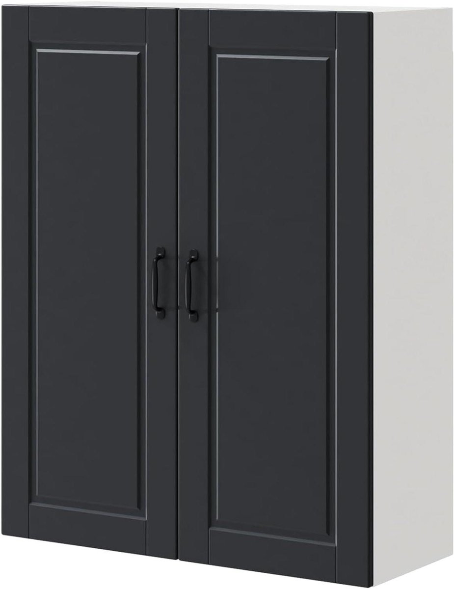 Keukenkast met plank - Wandkast Keuken - Keuken organiseren - Robuuste constructie hout - 80 x 31 x 100 cm