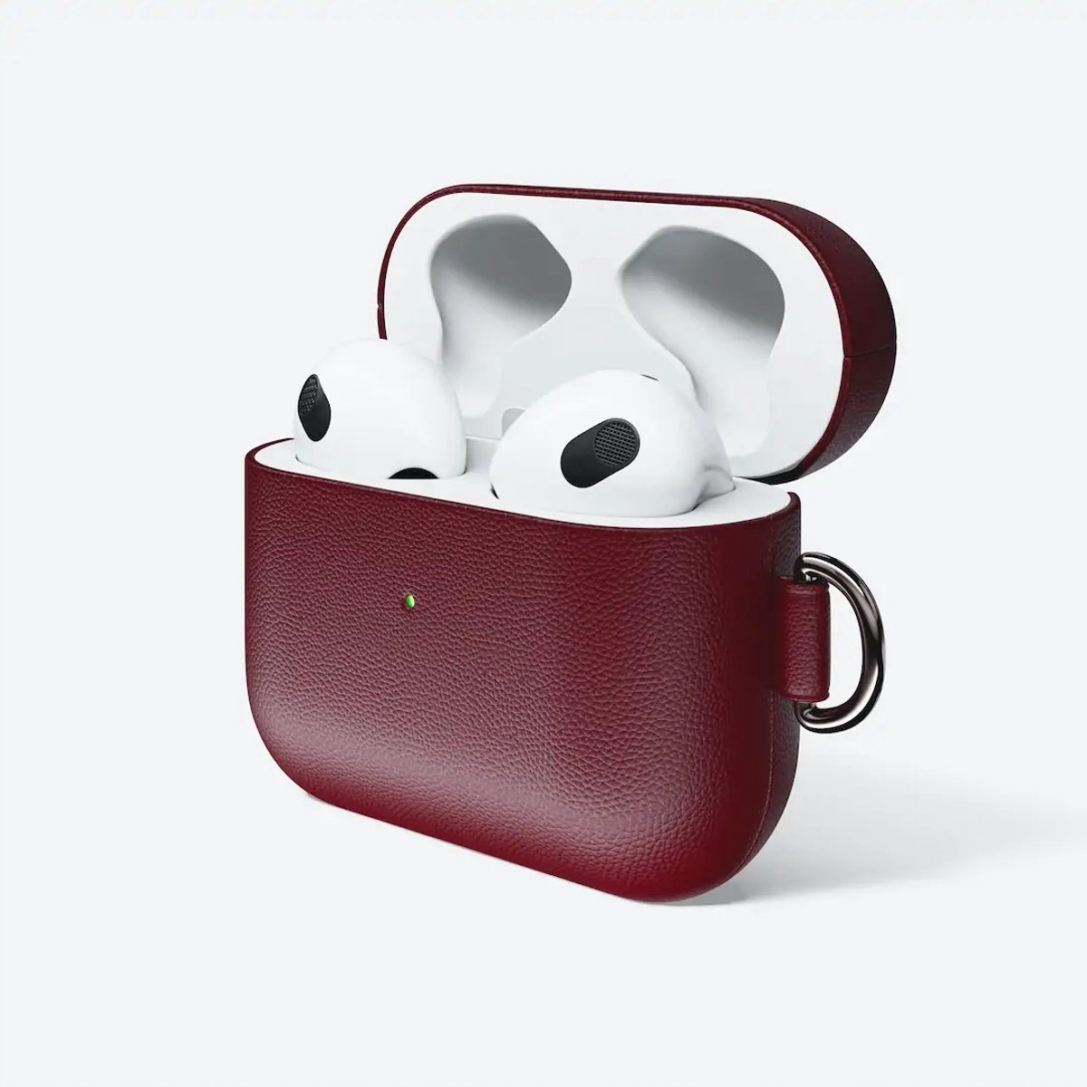 Luxe Lederen Hoesje voor AirPods - Bordeaux Rood