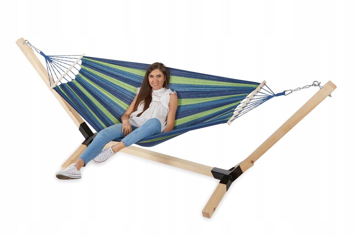 Houten Hamak Standaard Set voor 2 Personen - 220kg Draagvermogen