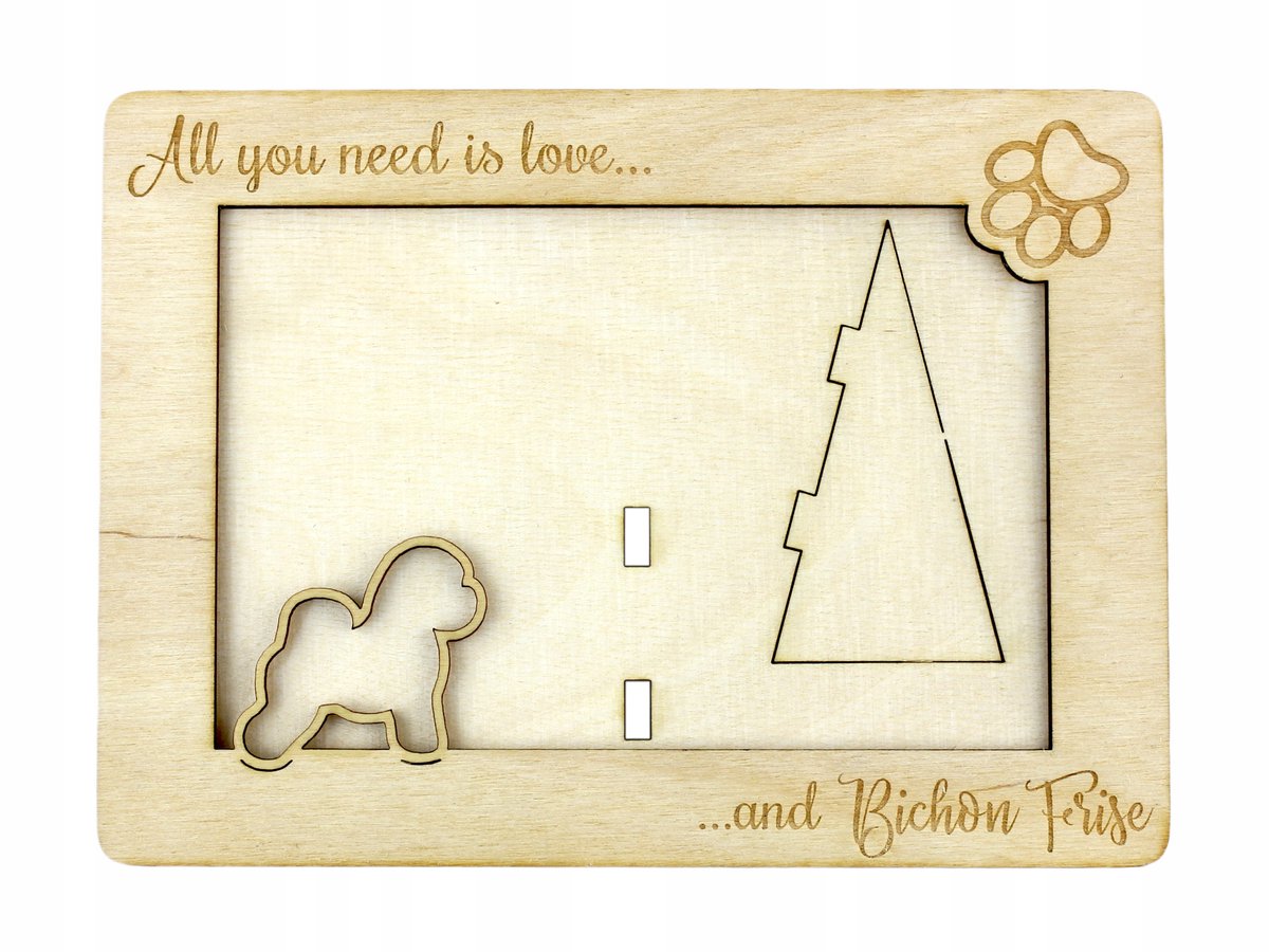 Bichon Frise Fotolijst - Gepersonaliseerde Houten Huisdier Decoratie