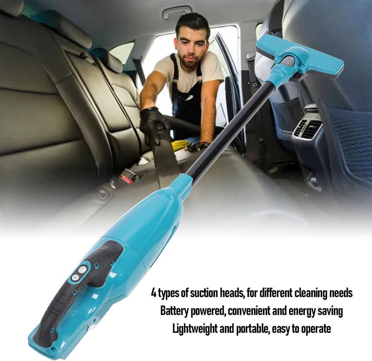 Draadloze Stofzuiger - Handstofzuiger Krachtig - Auto Interieur Reinigen - 8000 Pa Zuigkracht - 730 ml Stofbak - Zwart