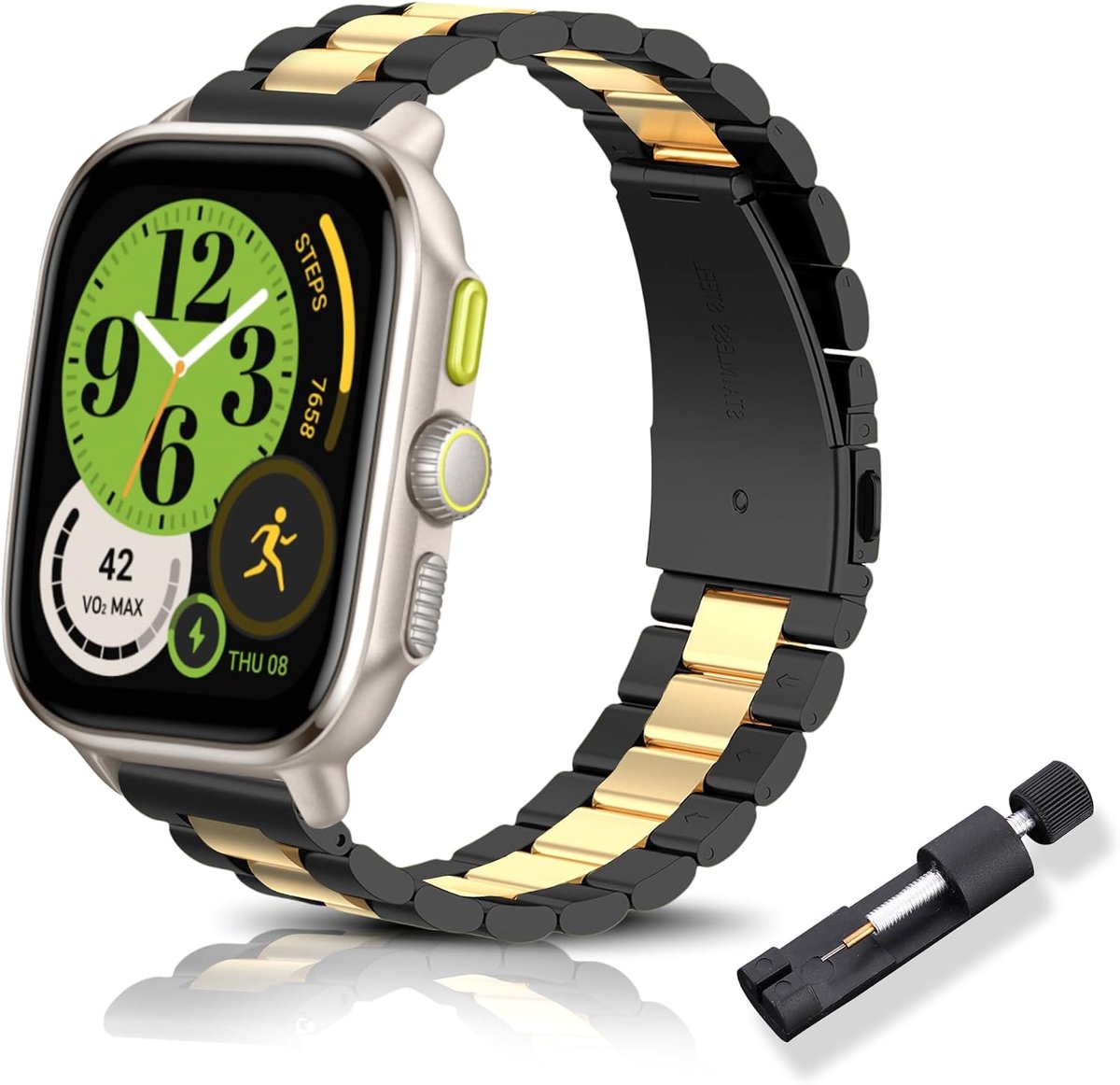 20mm horlogeband - gepolijst roestvrij staal - stijlvol design - perfect voor Amazfit GTS 4 Mini - ShopVlot