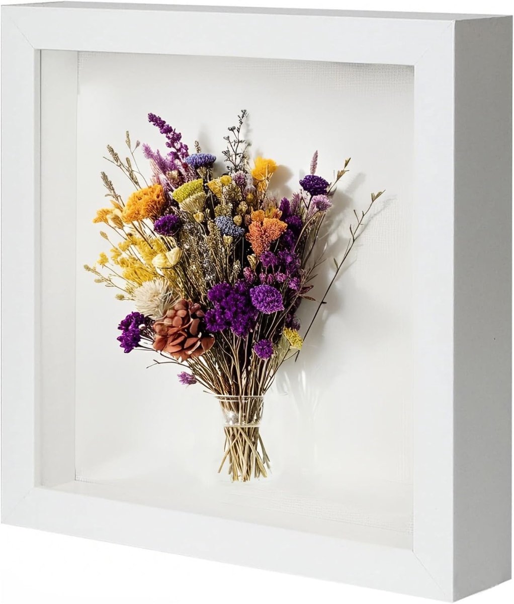 3D lijst voor vullen 20 x 20 cm - wit - 3 cm diep - ideaal voor souvenirs - ShopVlot