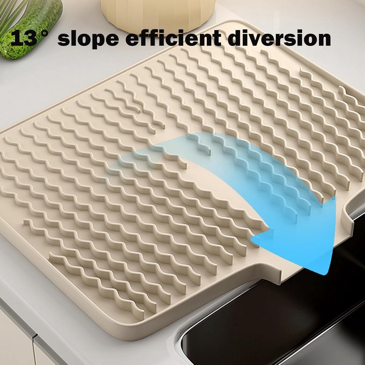 Afdruipmat met afvoer - antislip siliconen - opvouwbaar en hittebestendig - ideaal voor keukengebruik - ShopVlot