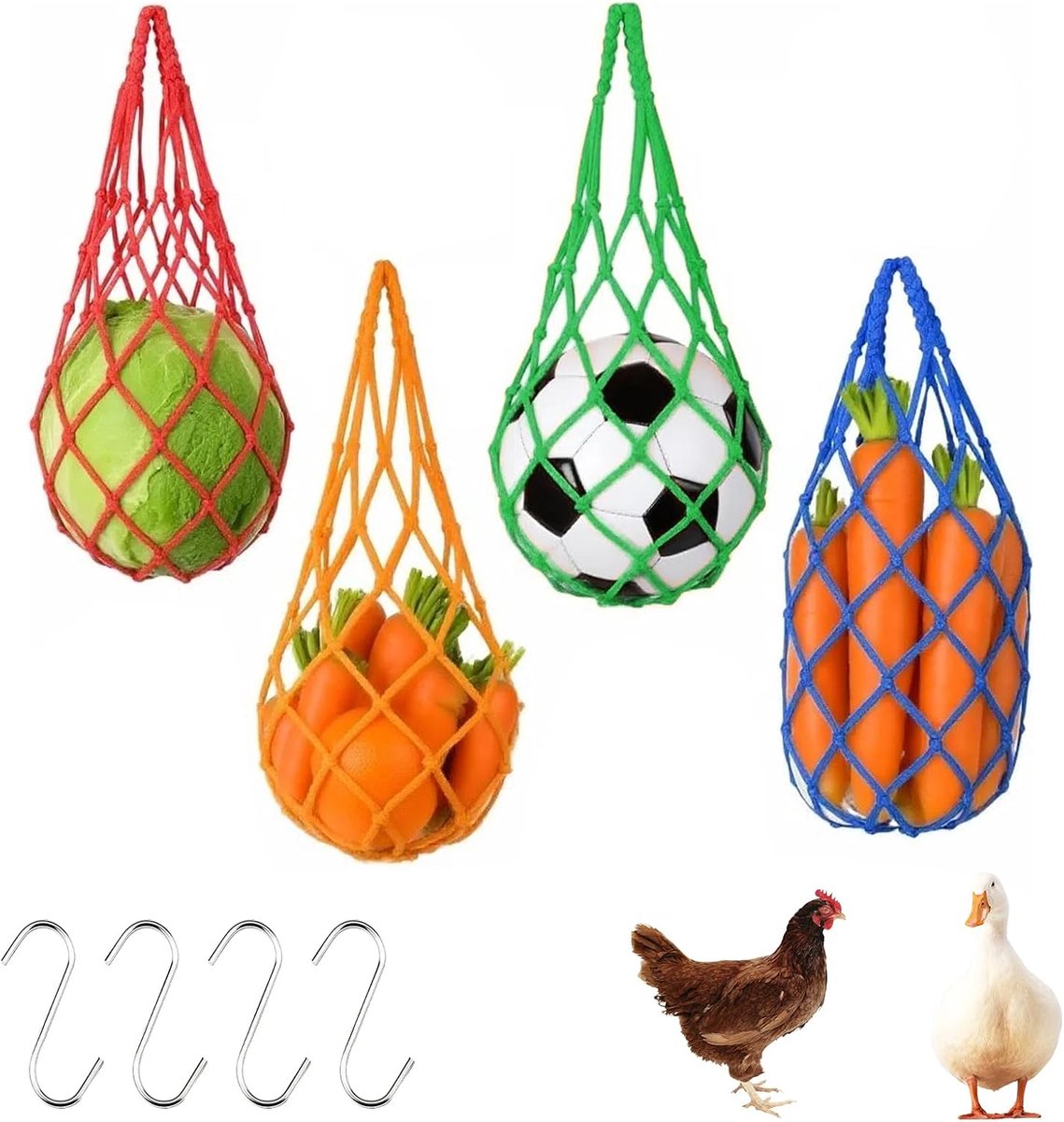 Voerhouder voor kippen 61 cm - Robuust nylon - Geschikt voor groenten en fruit - Ideaal voor eenden en ganzen - ShopVlot