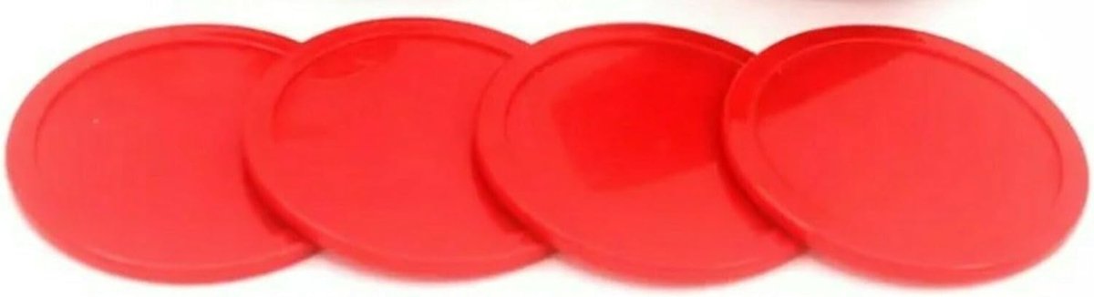 Air hockey pucks 50mm - rood - set van 4 - geschikt voor 4 en 5 ft tafels - ShopVlot