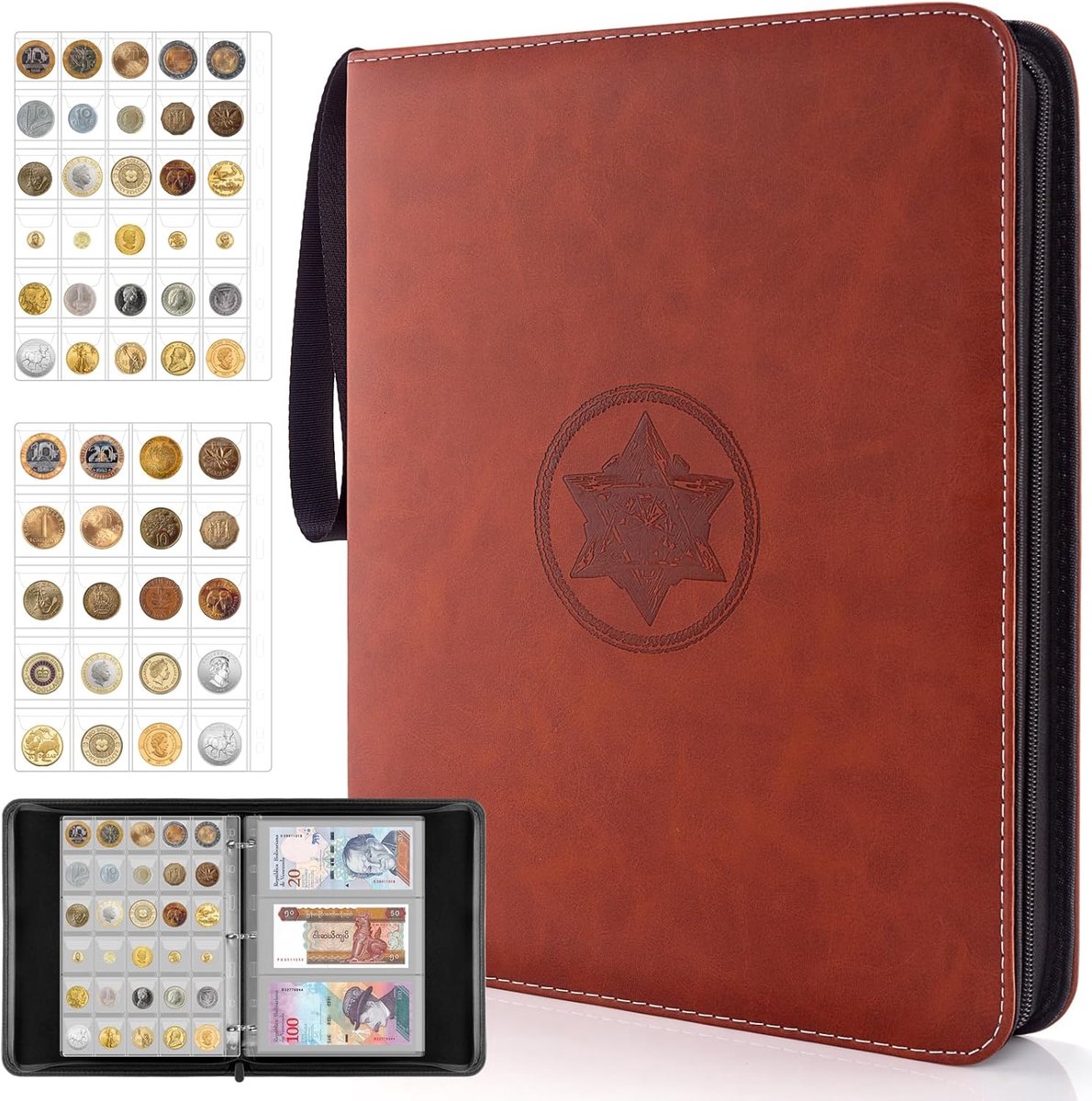 Muntencollectie Album 400 Munten - Flexibele Opbergruimte - Perfect voor Verzamelaars - Ideaal Cadeau - ShopVlot