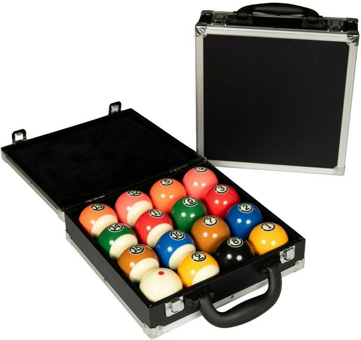 Poolballen case 57.2mm - aluminium - met zachte foam inlay - beschermt je ballen - ShopVlot