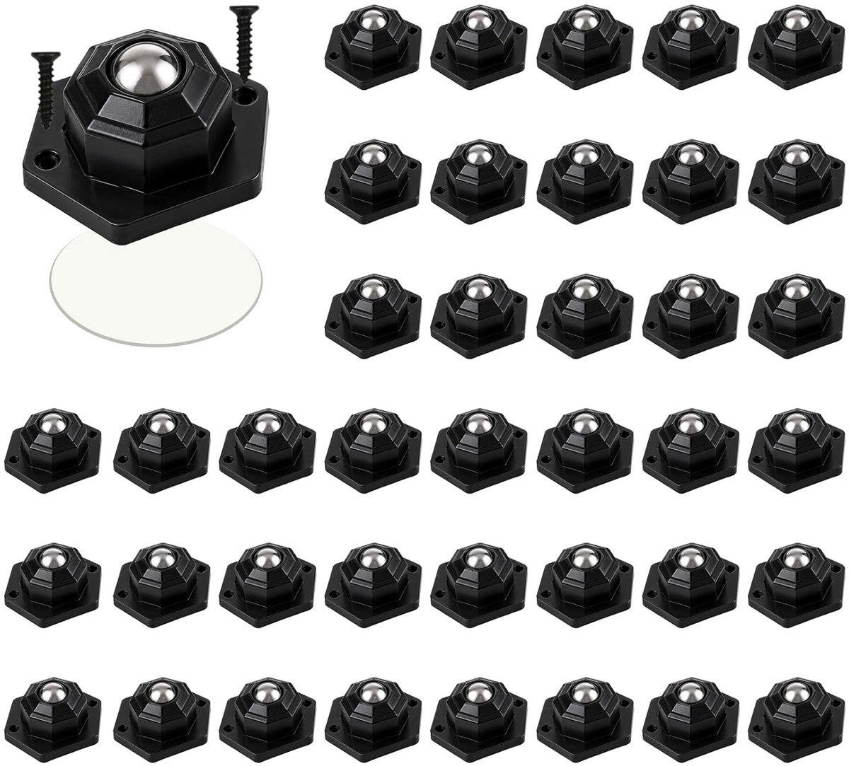 Meubelwielen 40 stuks - klein 3,1 x 2,5 cm - zelfklevend - ideaal voor meubels en apparaten - ShopVlot