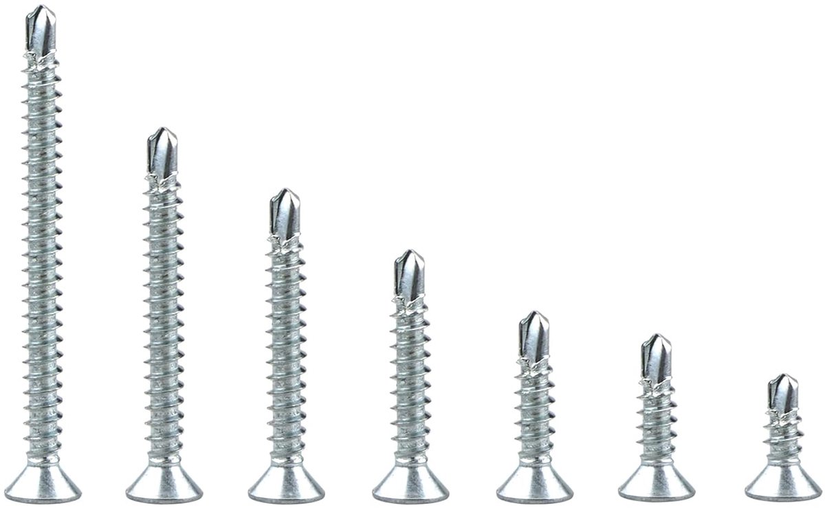 Zelfboor schroeven 270 stuks M4.2 - Gegalvaniseerd staal - Platte kop - Ideaal voor dunne metalen en hout - ShopVlot