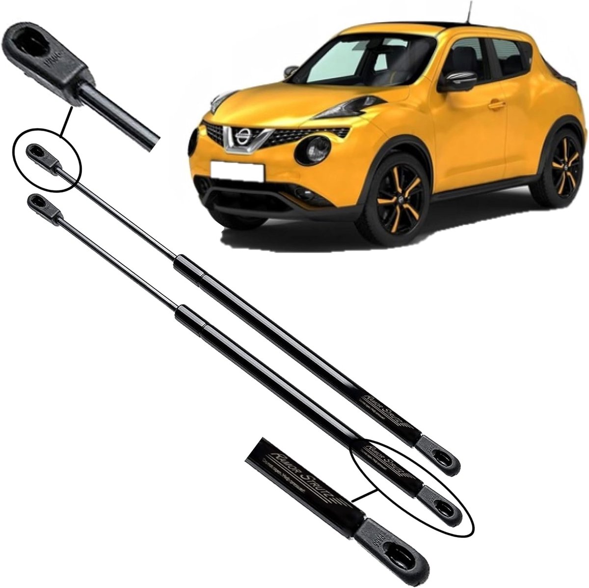 Gasveer achterklep Nissan Juke F15 2010-2019 - 648 mm - 260N - eenvoudige vervanging - ShopVlot