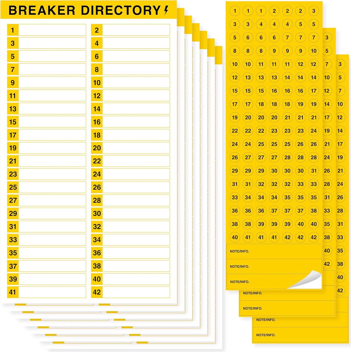Breaker panel labels - 7 catalogusstickers - waterproof en herbruikbaar - effectief labelen - ShopVlot