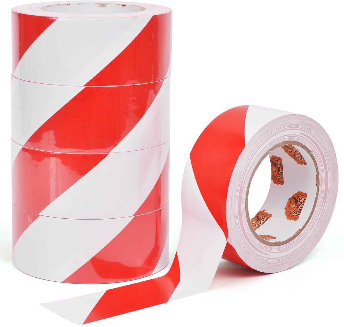 Waarschuwingsband rood-wit - PVC tape 5cm x 140m - Hoge zichtbaarheid - Ideaal voor vloer marking - ShopVlot