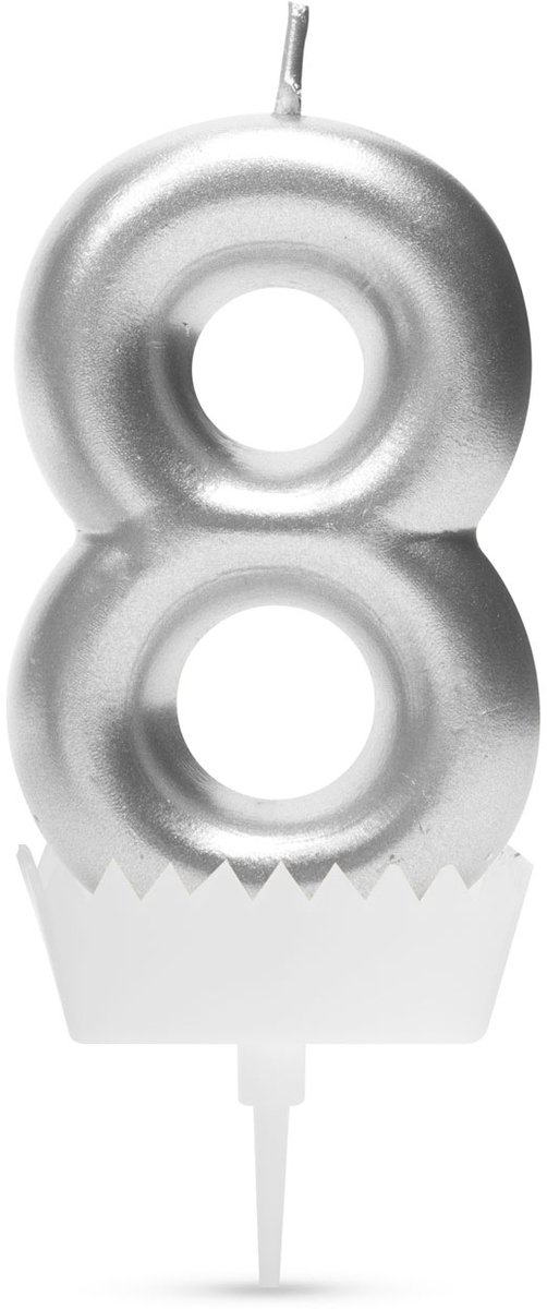 Verjaardagskaars cijfer 8 - 6×3 cm - taartkaars - decoratieve kaars voor feest & verjaardag[56183-8]
