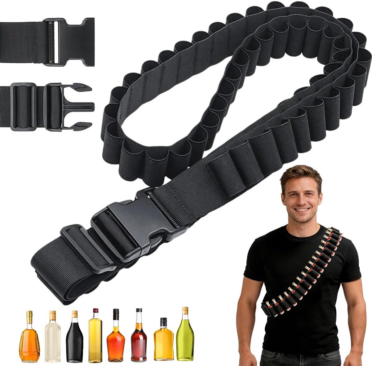 Klopfer riem 130 cm - 27 gaten - borrelhouder - ideaal voor vrijgezellenfeest - ShopVlot