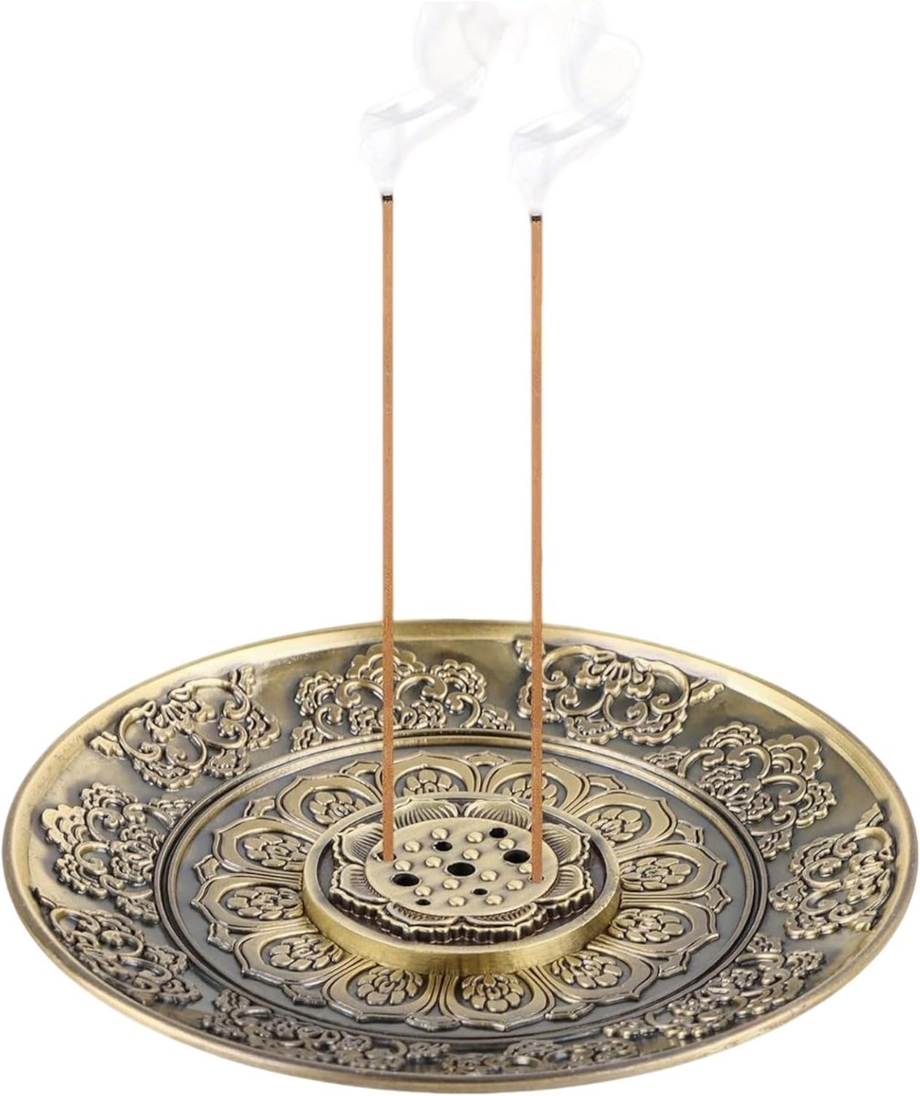 Incense Burner Lotus Stick - Antiek Design - Hoogwaardige Zinklegering - Ideaal voor Meditatie - ShopVlot