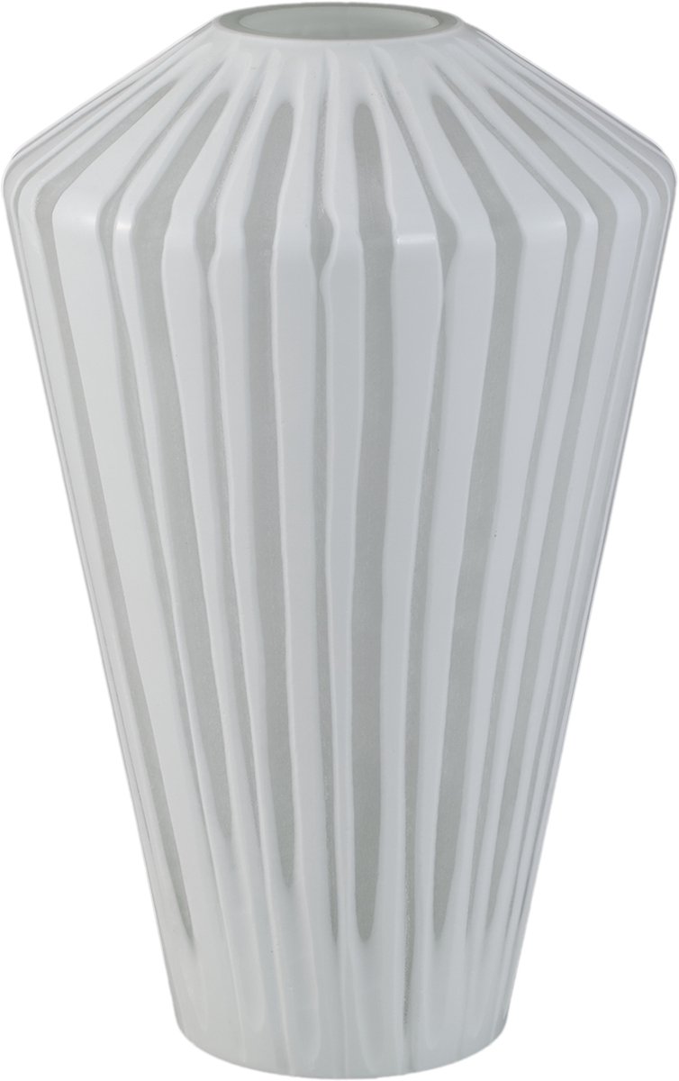 PTMD Ireka White Handcut Solid Glass Angular Round L