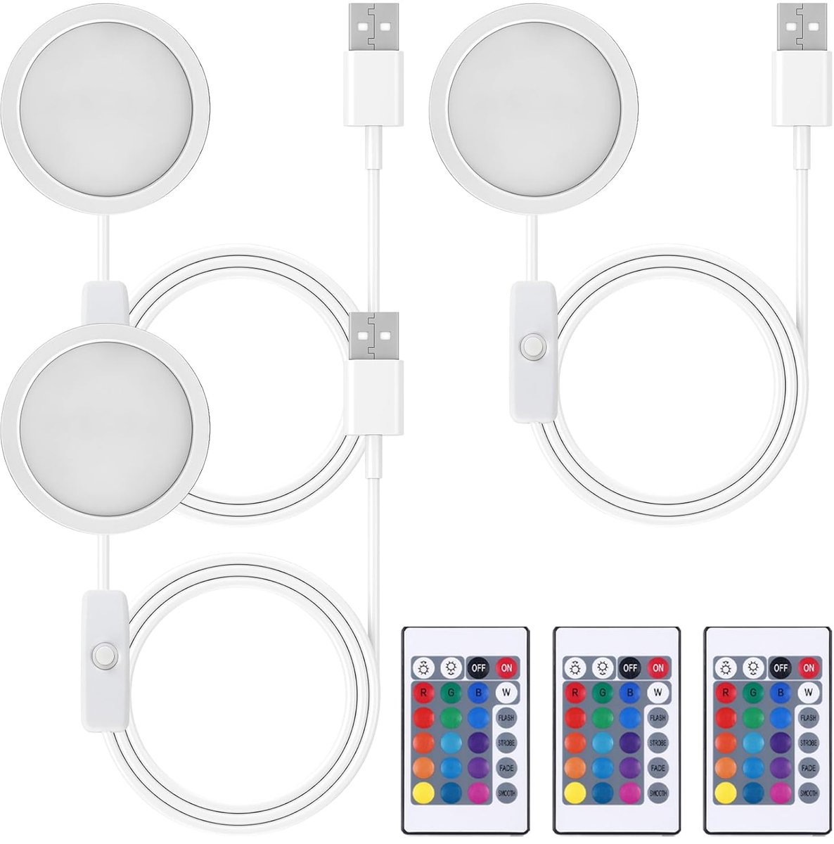 LED lampen set voor 3D printer - 3 stuks - 16 kleuren - creatieve DIY verlichting met afstandsbediening - SnelShoppen