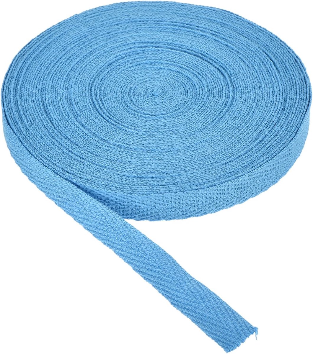 Katoenen keperstof tape 10 mm (3/8 inch) 10 meter katoenen lint biaisband visgraat singels trim voor naaien geschenkverpakking ambachtelijke doe-het-zelf zeeblauw - 9 m