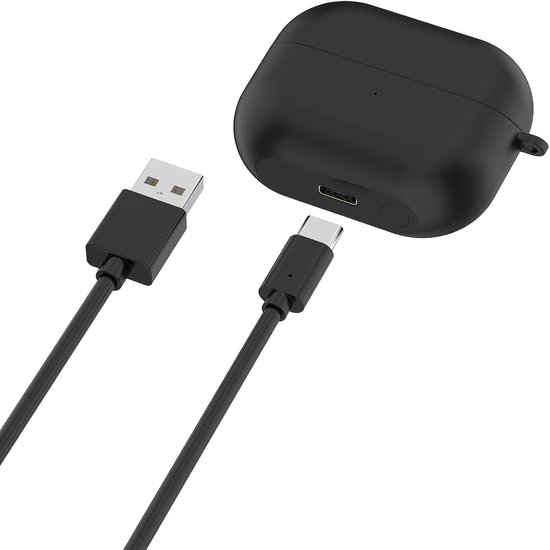 Oordopjes oplaadcase compatibel met Samsung Galaxy Buds3 FE (SM-R420) oplaaddoos, draagbaar oplaadstation (zwart) — afbeelding 2