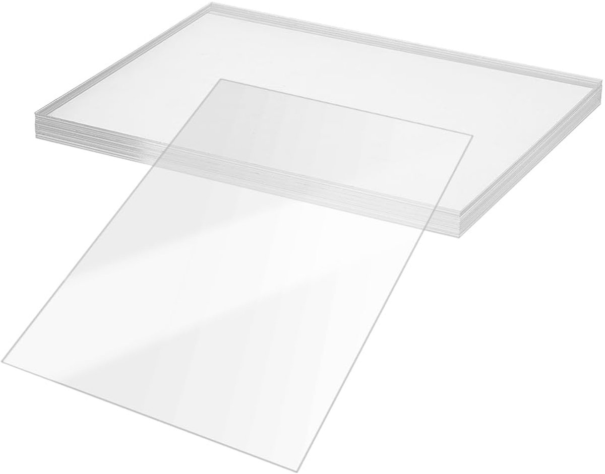 Transparante kunststof platen voor knutselprojecten, tekenen, lasersnijden, gravure, schilderen, weergave, 25 stuks, 18 x 13 cm