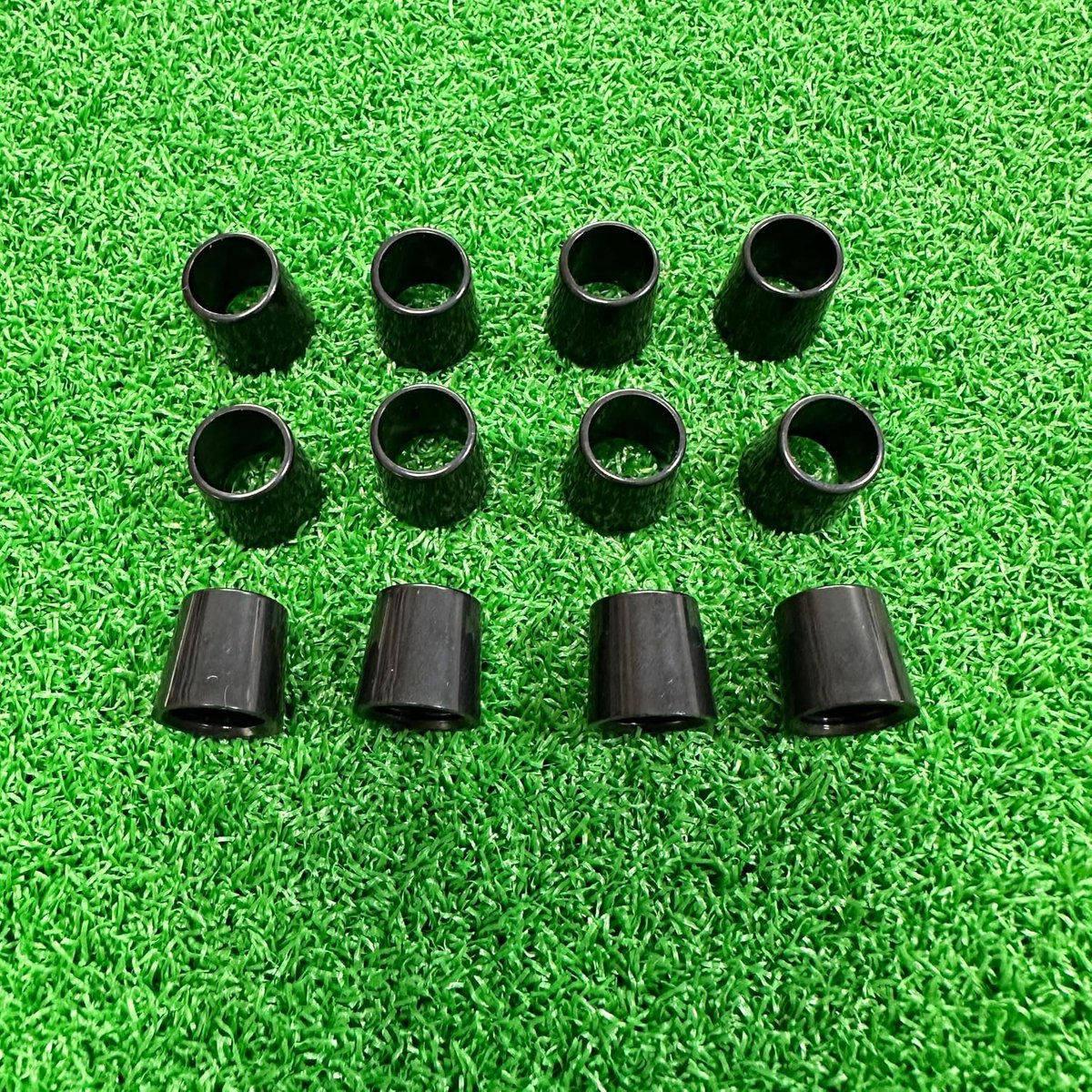 12-pack stevige zwarte platte golfijzer ferrules voor versmallende 0,370 as