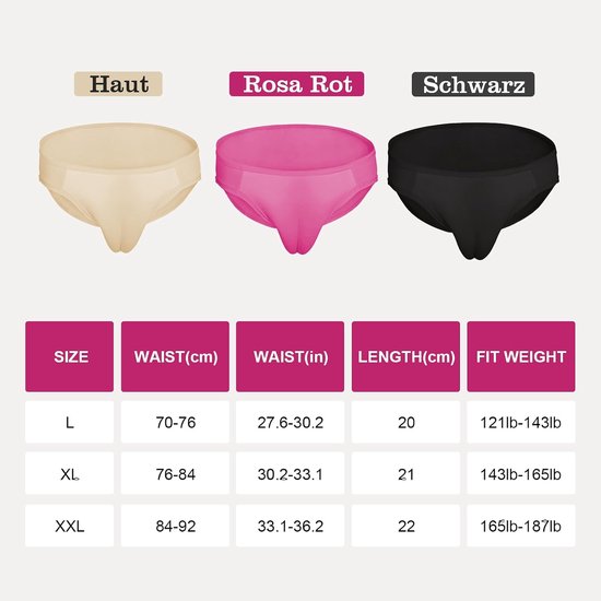 Crossdresser Slipje Katoen Sexy Gaff Tucking Ondergoed Transgender Slips Sissy Lingerie (Roze Rood, L), roze rood, L — afbeelding 5