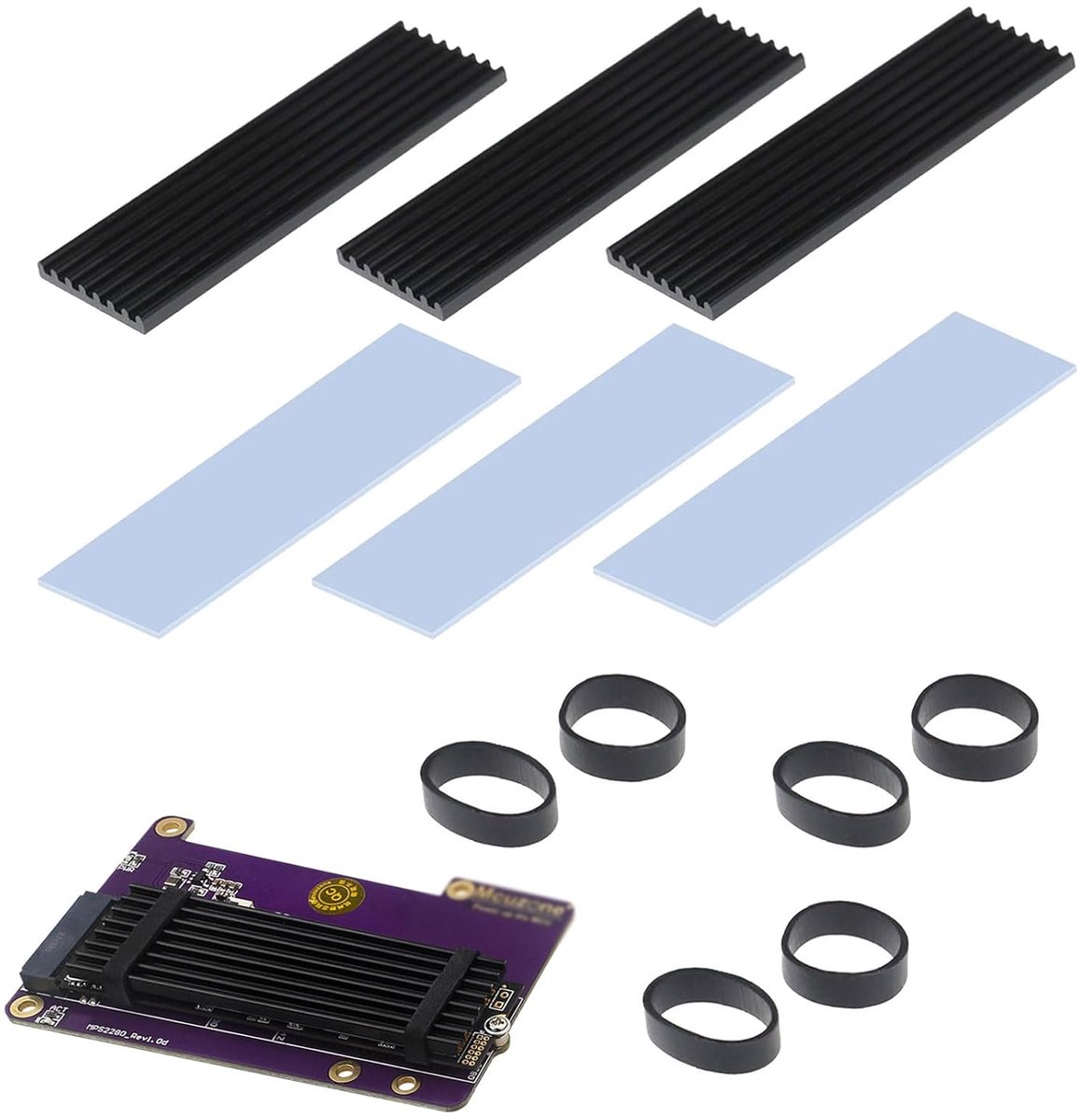 Koellichaam, 3-delige set M.2 warmtegeleidingspads, aluminium koellichaam, koelset heatsink, halfgeleiderapparaten, koeler, Heatsink 2280 PCIE NVME CPU-koeling voor 2280 M.2 SSD M2 koellichaam