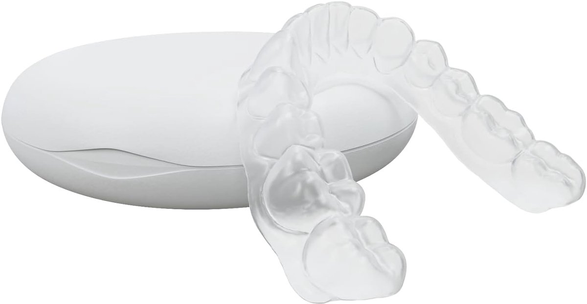 Maat gemaakte tandbeschermer voor bruxisme, mondkapjes zonder BPA, comfortabele tandbescherming voor slaap, kaakbescherming voor volwassenen en adolescenten (bovenkaak)