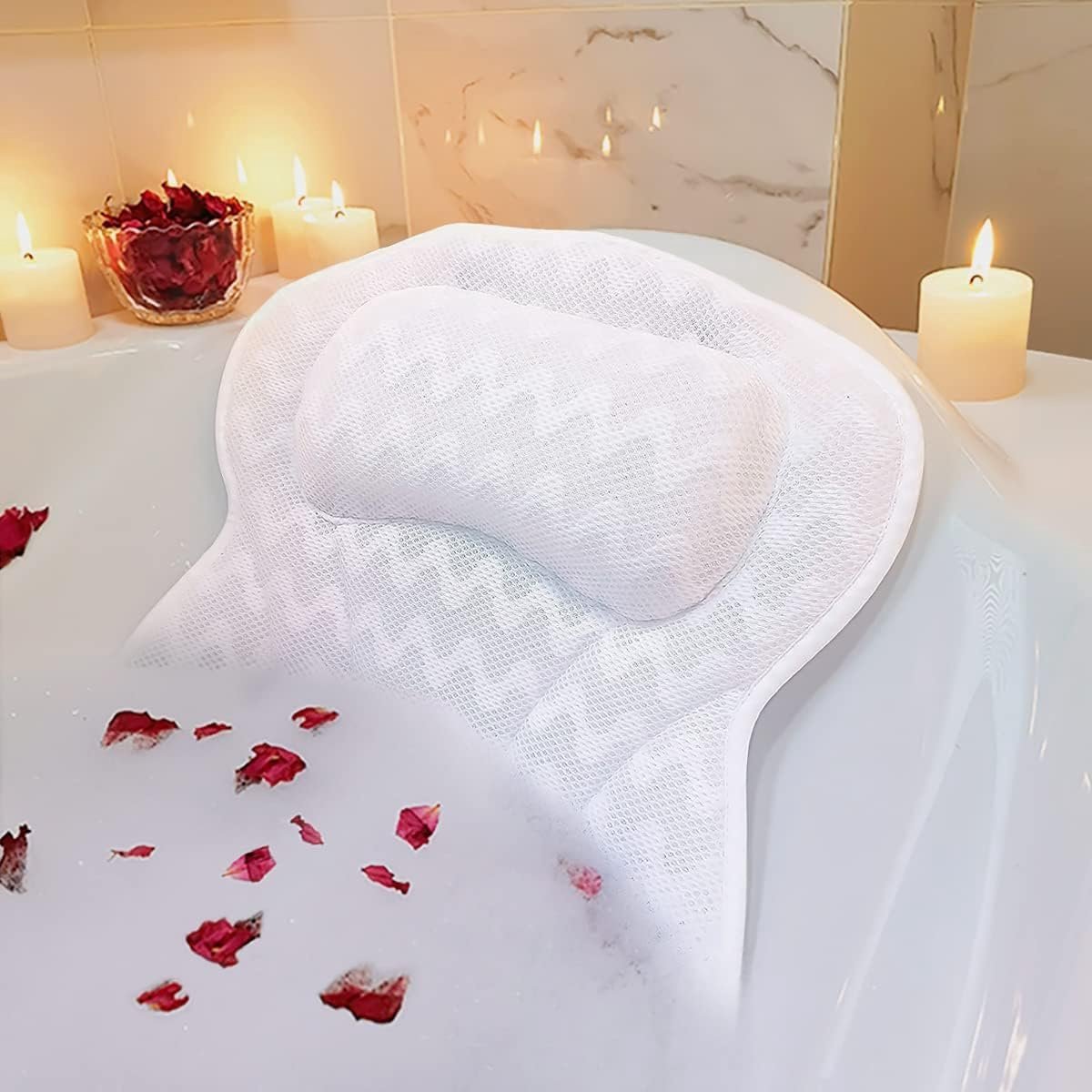 Badkussen ergonomisch - 3D air mesh technologie - comfortabel nek- en rugkussen - ideaal voor badkuipen en spa - SnelShoppen