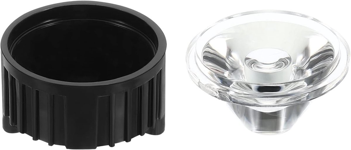 20mm 30 graden LED-lens met standaardhouder, 20 set LED-lens voor zaklamp DIY lamp, zwart