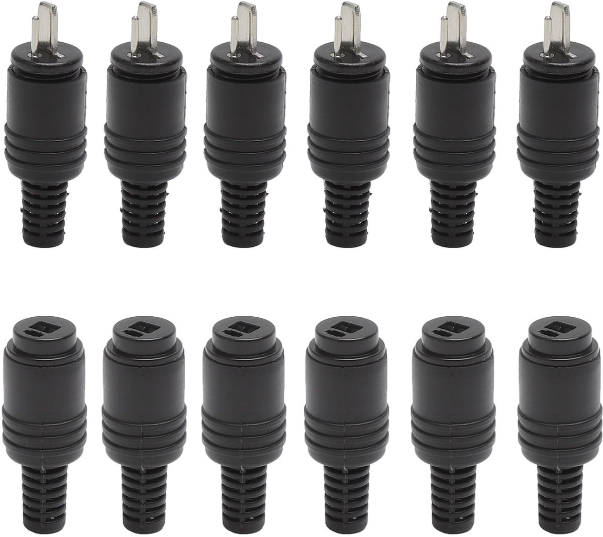 2-Pin DIN luidsprekerconnectoren set - 12 stuks met schroefaansluitingen - voor HiFi stereo versterkers - SnelShoppen