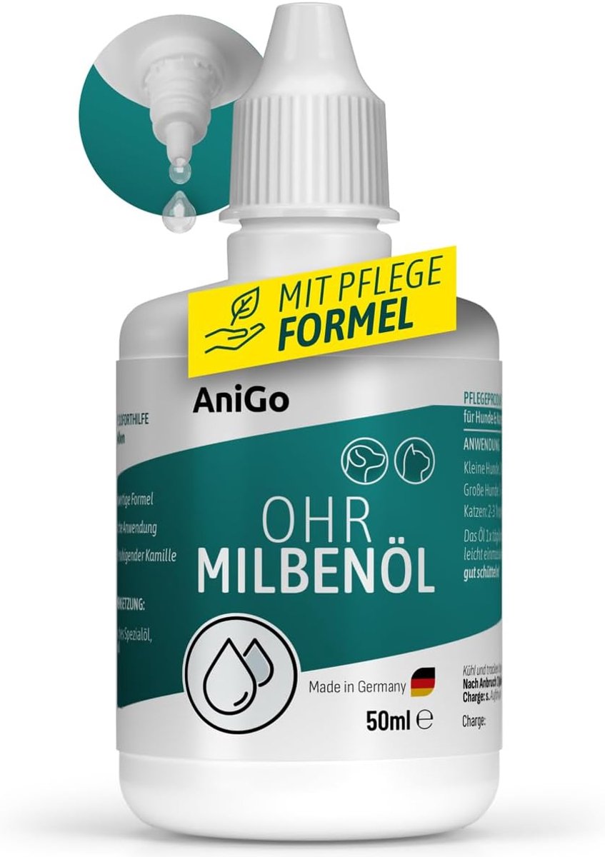 Oorontstekingsdruppels 50 ml - Kamille - Direct effectief tegen oormijten - Gemakkelijk in gebruik - SnelShoppen