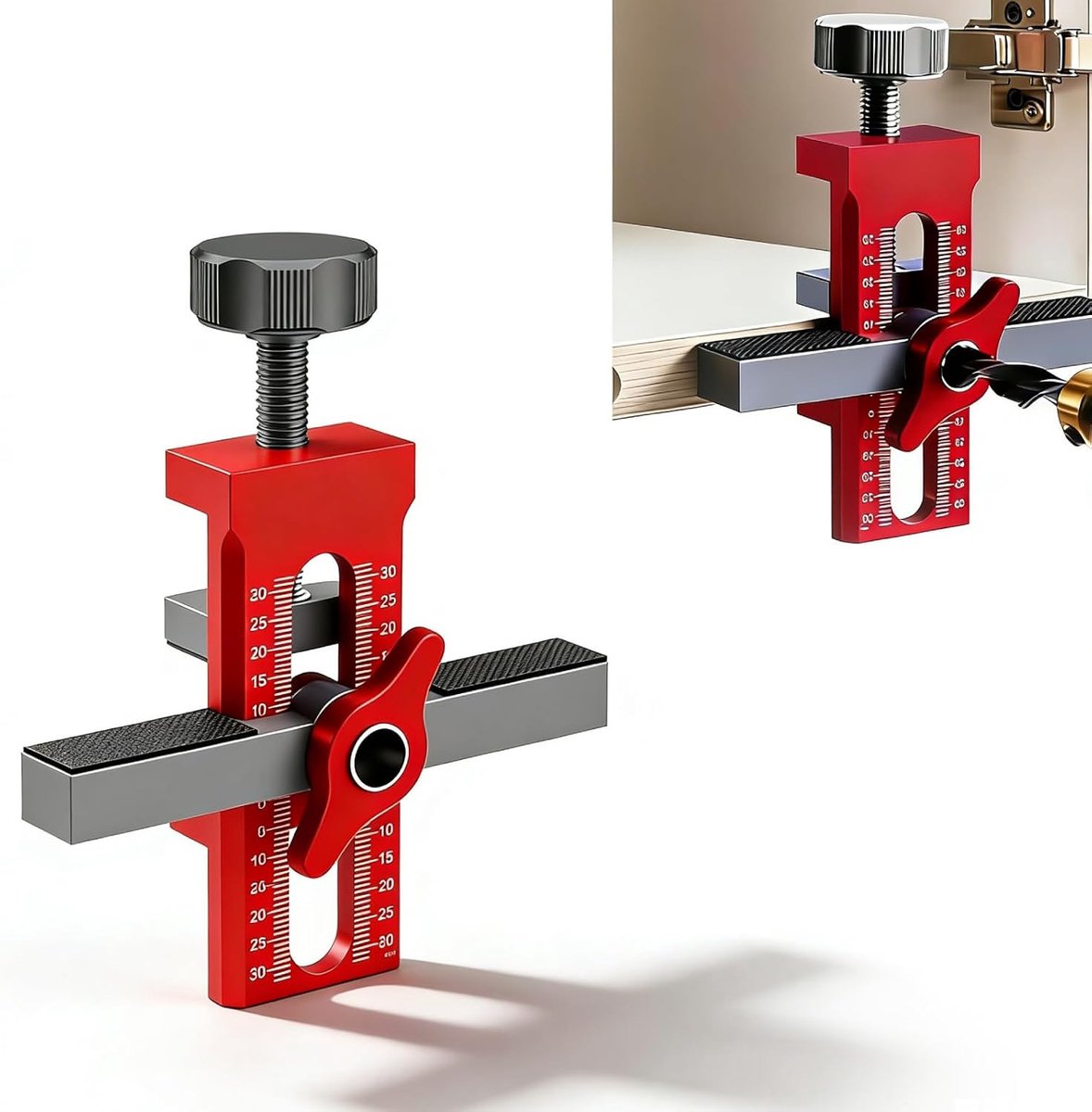 Installatieposities voor kastdeur, kastdeurmontage Van Jiginstallatiegereedschap, Verstelbare Kast Deurpositionering Gereedschapskast Hondware-jigkastniveau voor 0-40 mm Boards