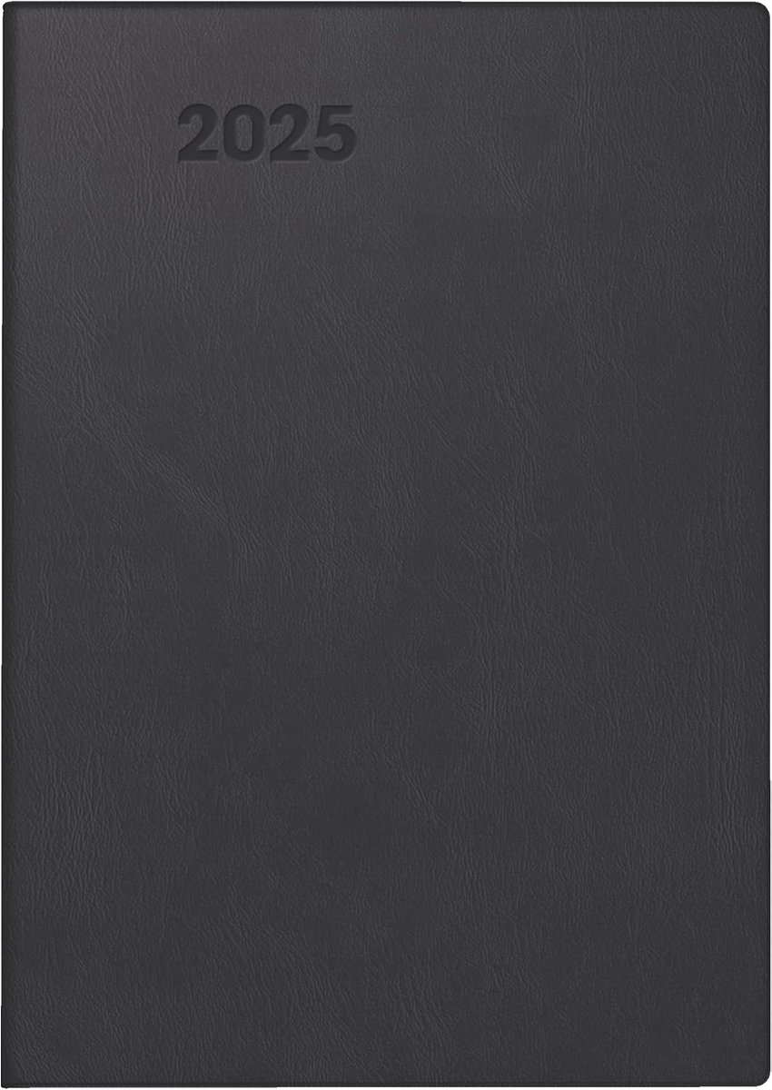 Zakagenda model 713 (2025), 2 pagina's = 1 week, A7, 160 pagina's, kunststof omslag, zwart