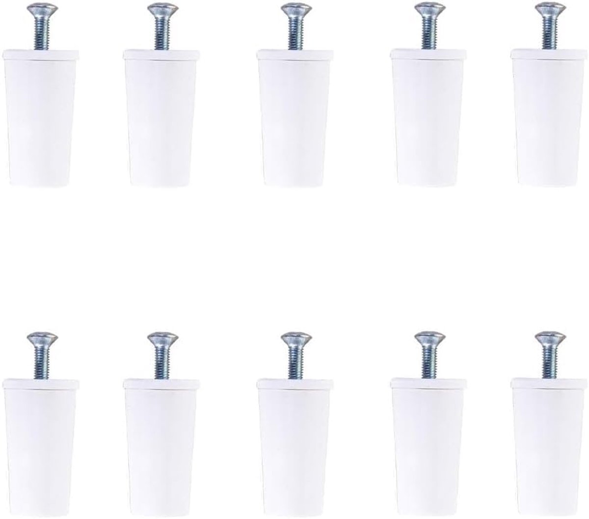 Aanslagstop voor rolluiken, 40 mm, bumper voor rolluiken, Made in Italy, houders voor rolluiken en rolluiken, diefstalbeveiliging, inclusief schroef (10 stuks)