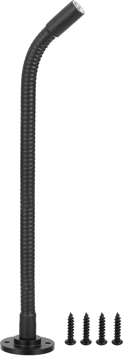 Microfoon Podium Flens Mount Stand met 12" Zwanenhals Arm, 1/4"-20 Mic Standhouder met Vrouwelijke Draad Flexibele Zwanenhals Arm voor Microfoon Camera, Zwart