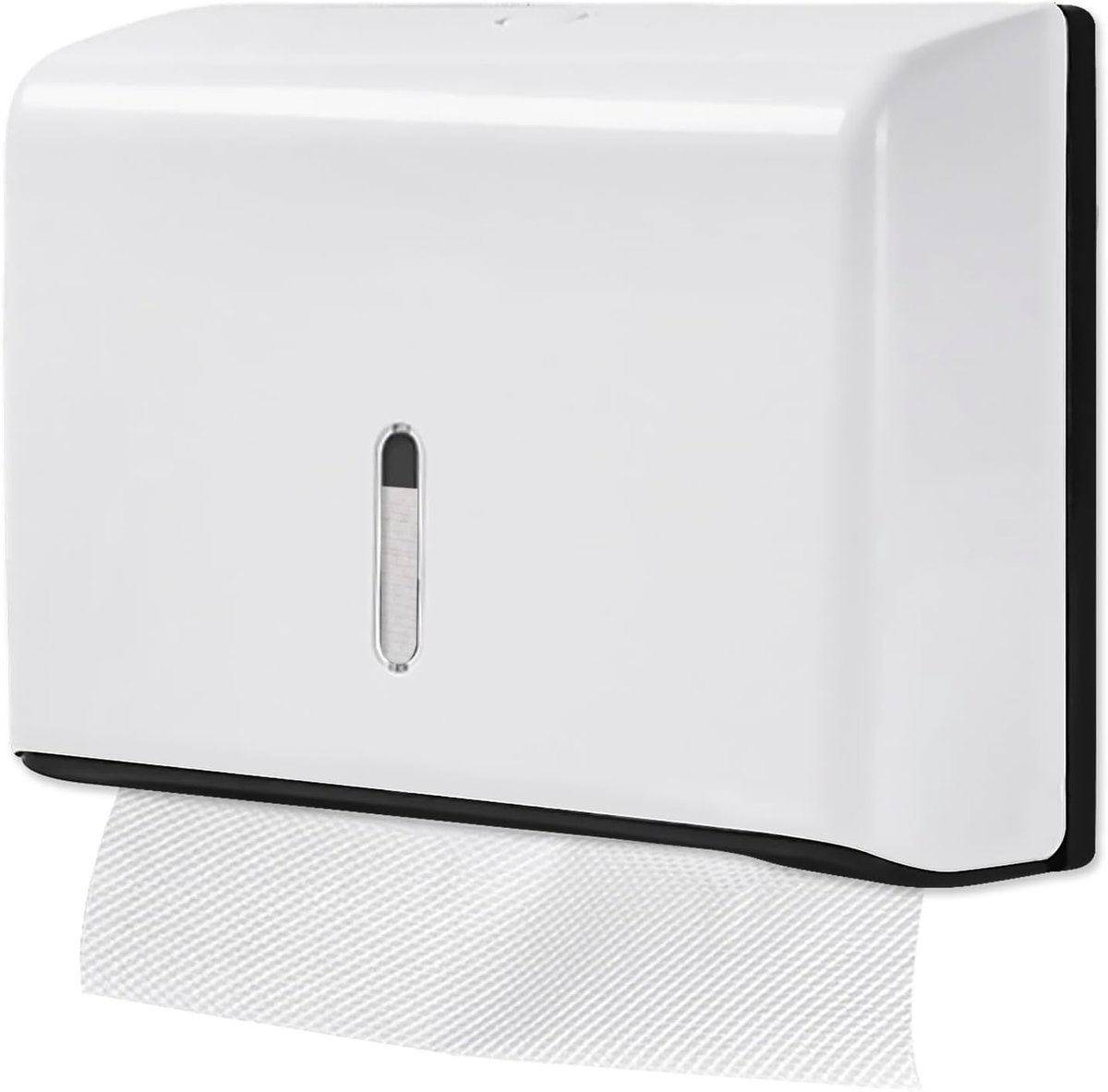 handdoekdispenser, handdoekdispenser voor papieren handdoeken, dispenser voor wandmontage, papierdispenser, wand voor keuken, badkamer, kantoor, restaurant, houdt 200 vellen (wit, zonder