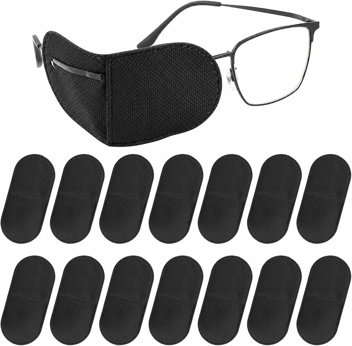 Oogklep 14 stuks - zwart - herbruikbaar - ideaal voor amblyopie en strabisme - ShopVlot