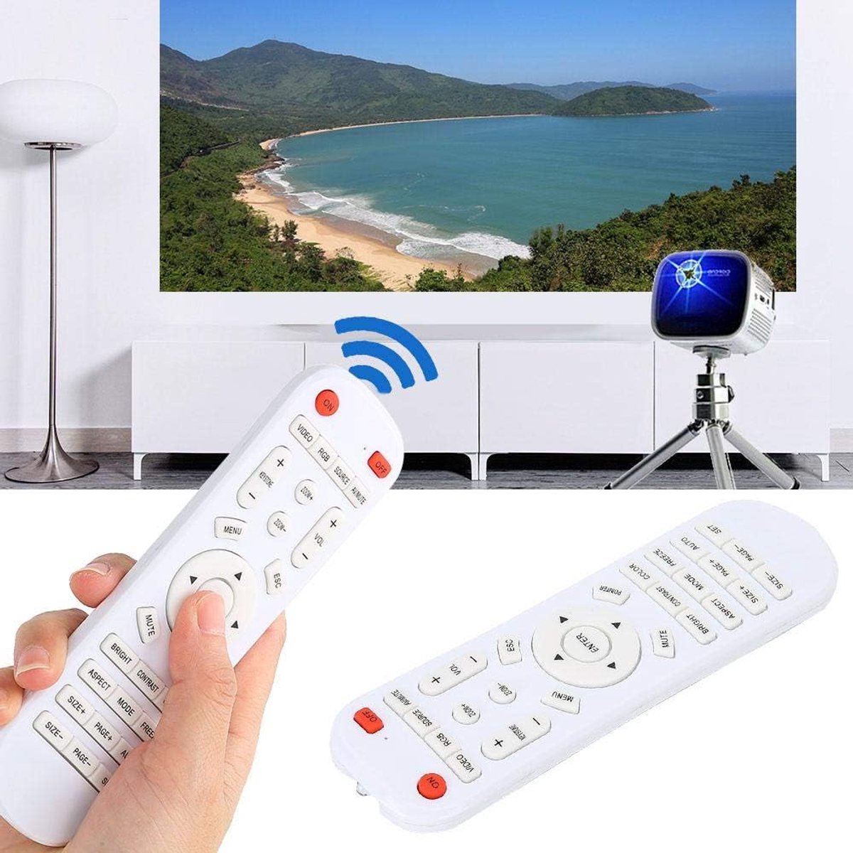Universele afstandsbediening projector - witte controller - vervangende afstandsbediening - eenvoudig te gebruiken - ShopVlot