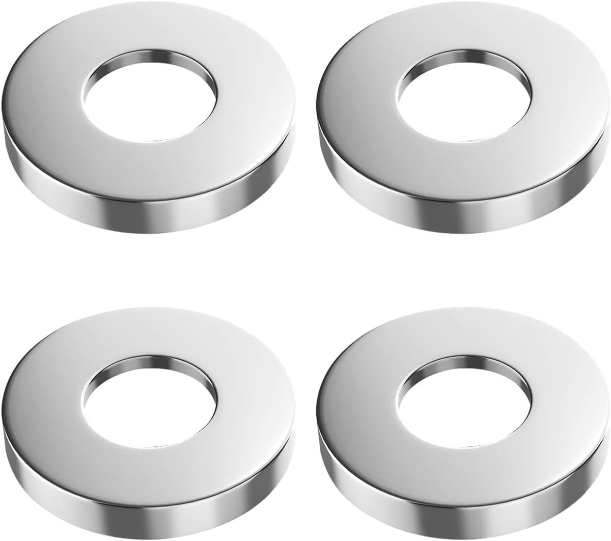 Rosettes voor douchekraan 70mm - roestvrij staal - voor het bedekken van leidingen - set van 4 stuks - ShopVlot