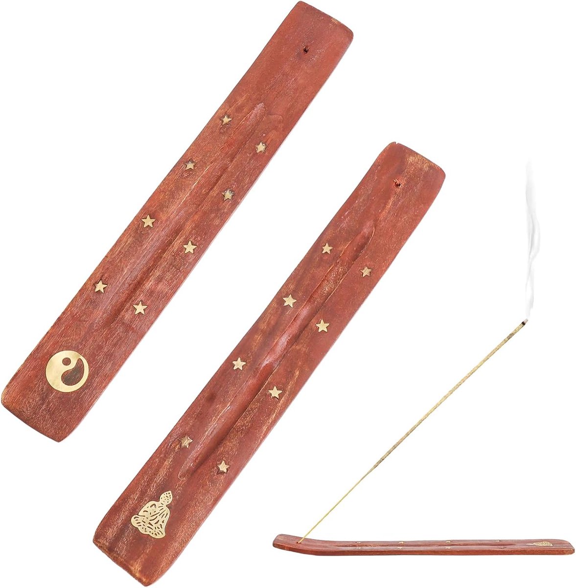 Incensestokhouder 2 Stuks - Houten Incensestokhouder - Natuurlijk Design - Voor Meditatie en Yoga - ShopVlot