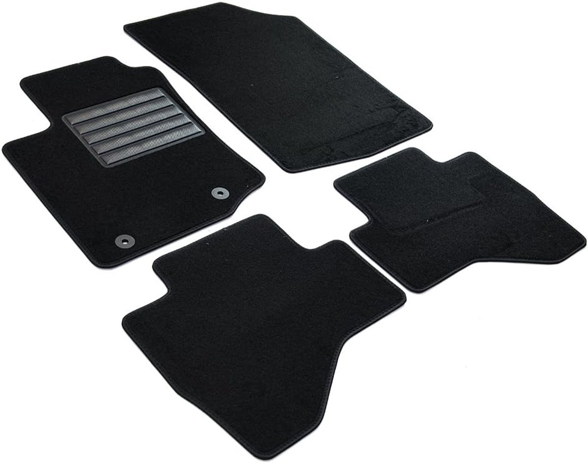 Vloermatten set voor Peugeot 108 / Citroen C1 - Velours - Zwart - Perfecte pasvorm - ShopVlot