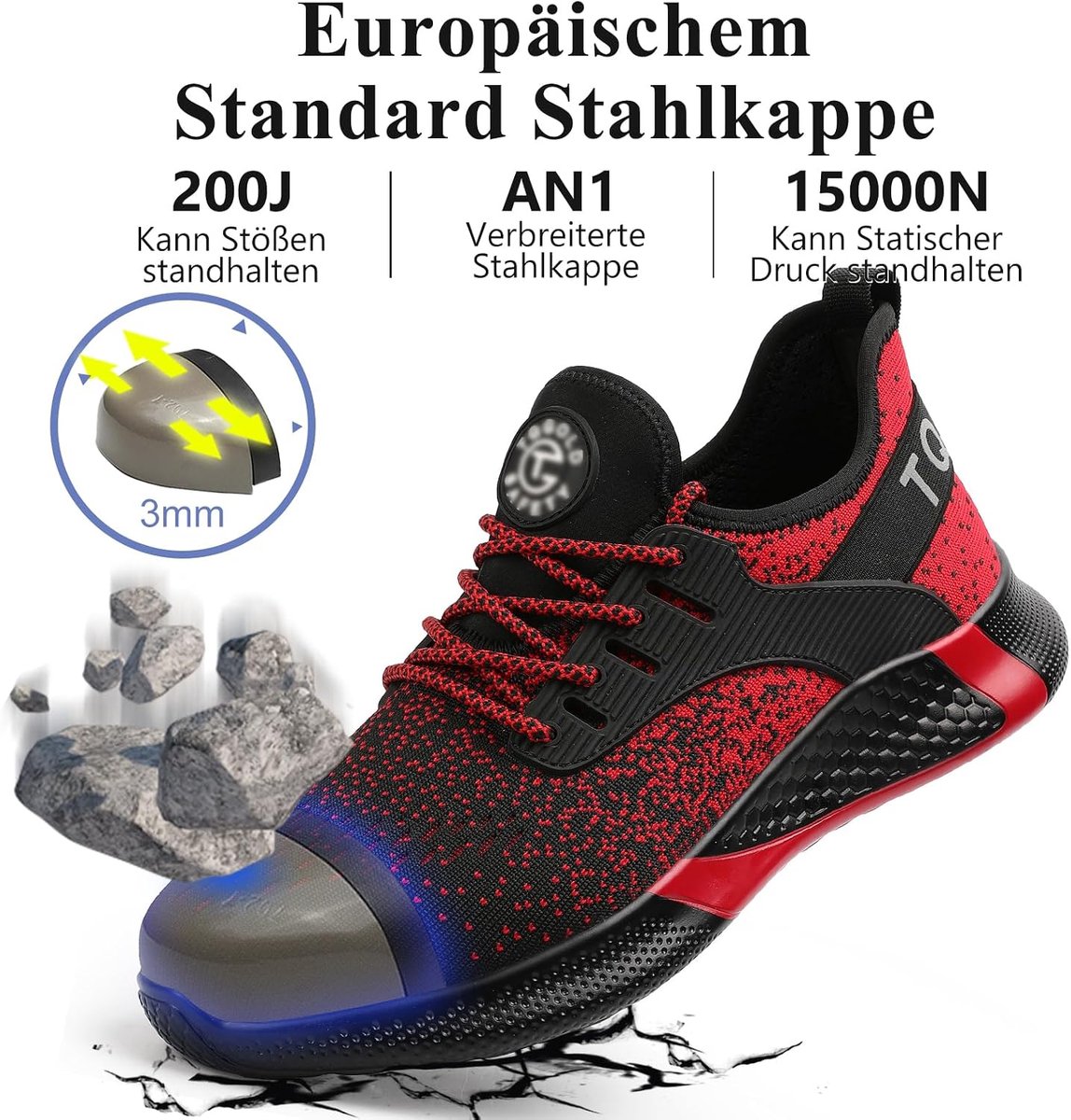 Veiligheidsschoenen Unisex 40 EU - Stalen neus - Ademend - Antislip trainers voor werk - ShopVlot