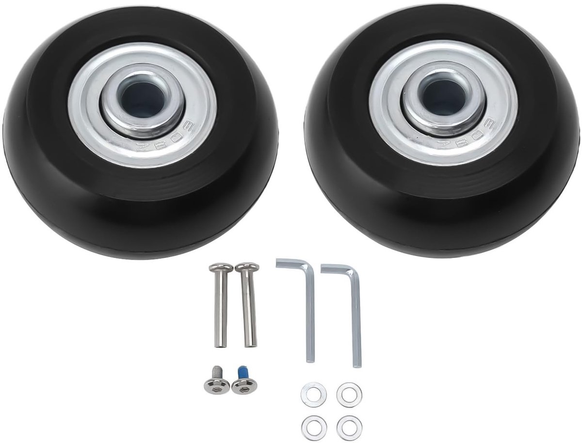 Vervangwielen koffer 54 x 18 mm - PU rubber - Inclusief montagemateriaal - Eenvoudige vervanging - ShopVlot