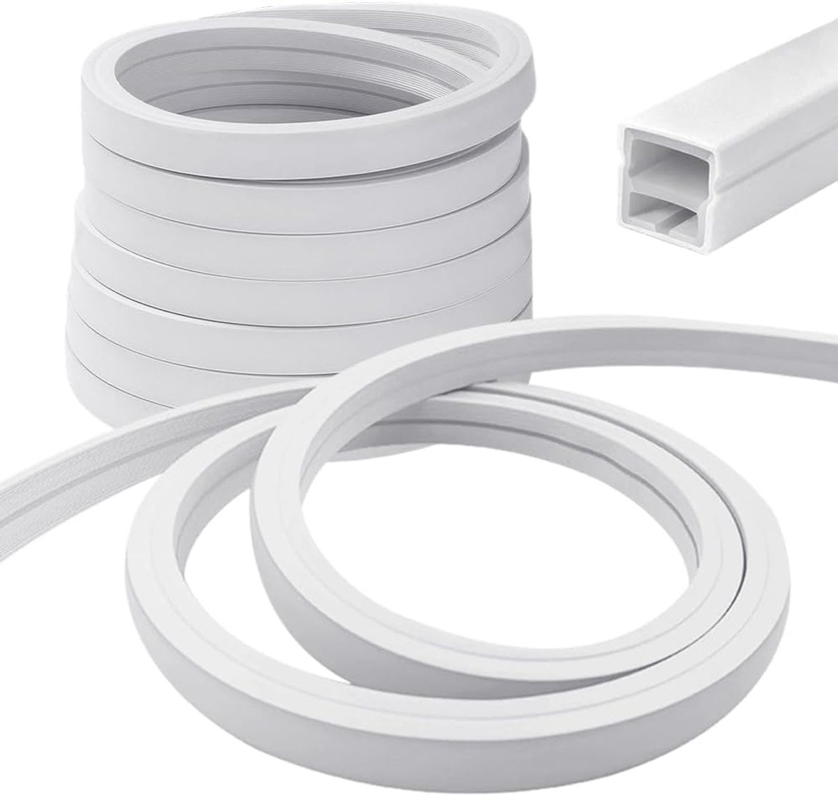 LED strip diffuser kanaal 12 x 12 mm - flexibele silicone - voor 8 mm akoestische panelen - creatief verlichten - ShopVlot